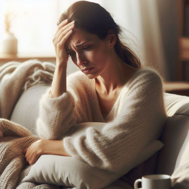 Γυναίκα με ήπιο πόνο περιόδου